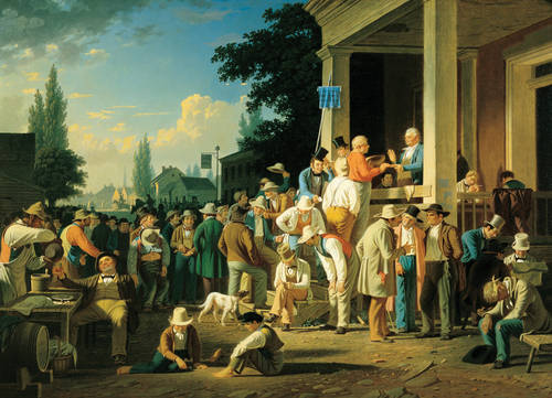 Lukisan yang menggambarkan pemilu karya George Caleb Bingham ( 1811- 1879.