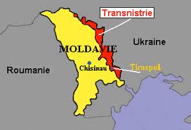 Peta Transdnistria diapit Ukrania dan Moldova.