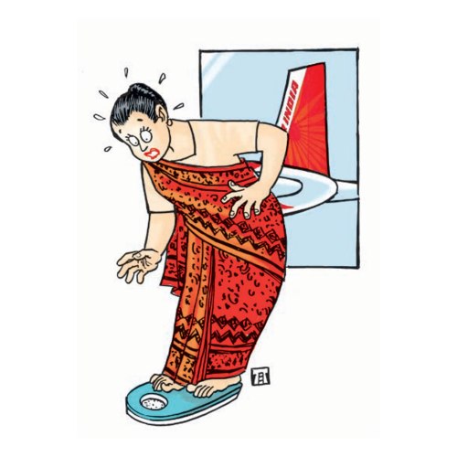 Pramugari Air India diharuskan mempunyai indeks massa tubuh ideal, alias langsing dan menarik. Karena itulah mereka diharuskan menjaga pola hidup sehat, makanan sehat agar badan tetap langsing menarik.